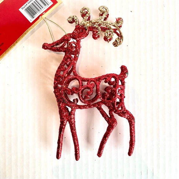2 Christmas Red Reindeer Tree Ornaments Christmas Decoration - NWT Gift 🎁 - Picture 5 of 5